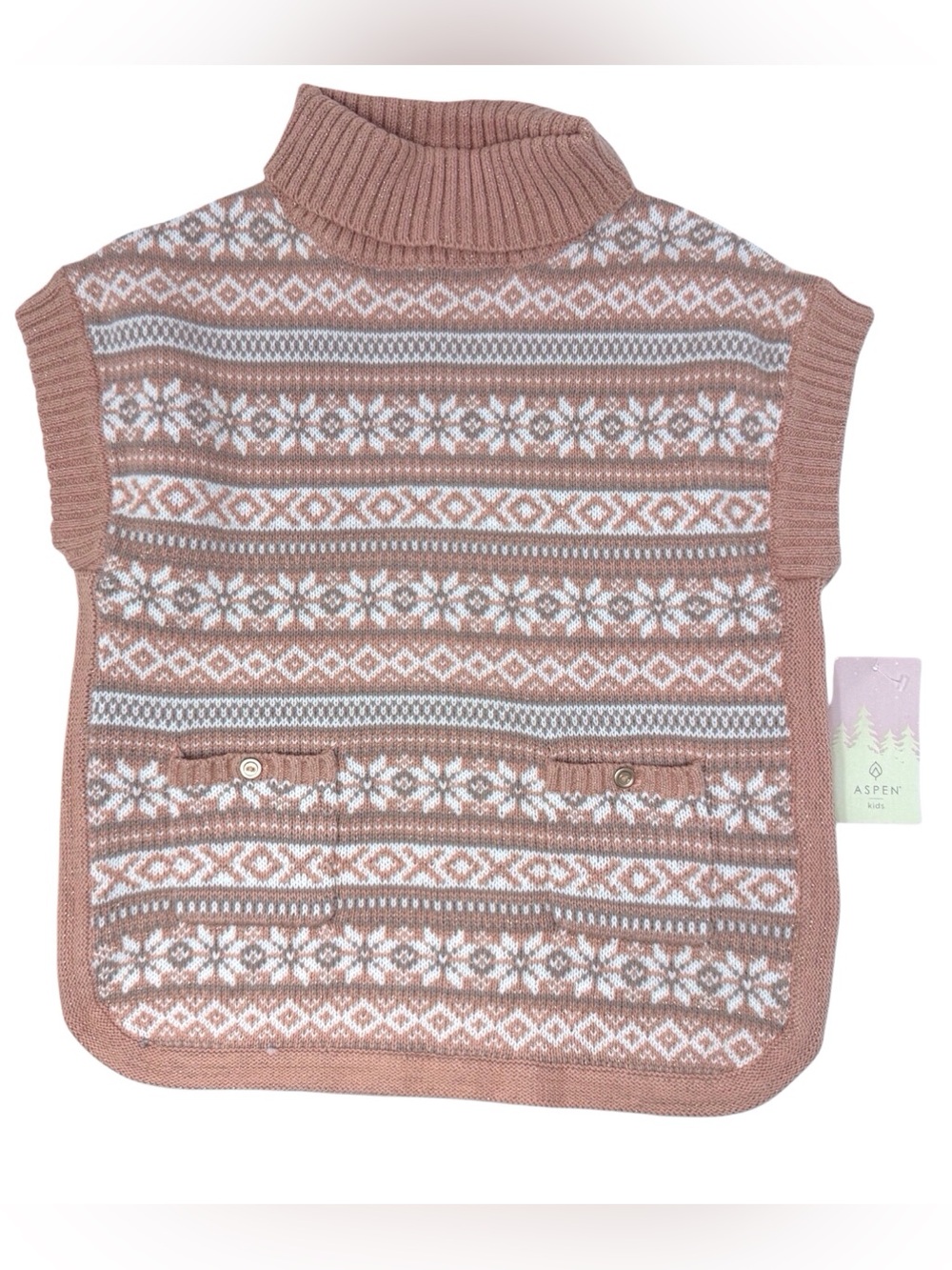 Aspe kids ribbed turtle neck knit sweater vest size 5T new with tags